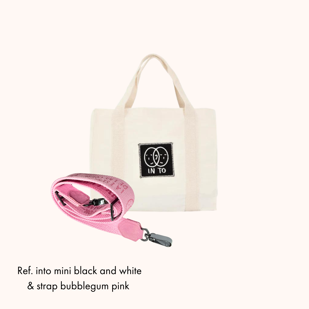 INTO MINI BLACK AND WHITE & STRAP BUBBLEGUM PINK